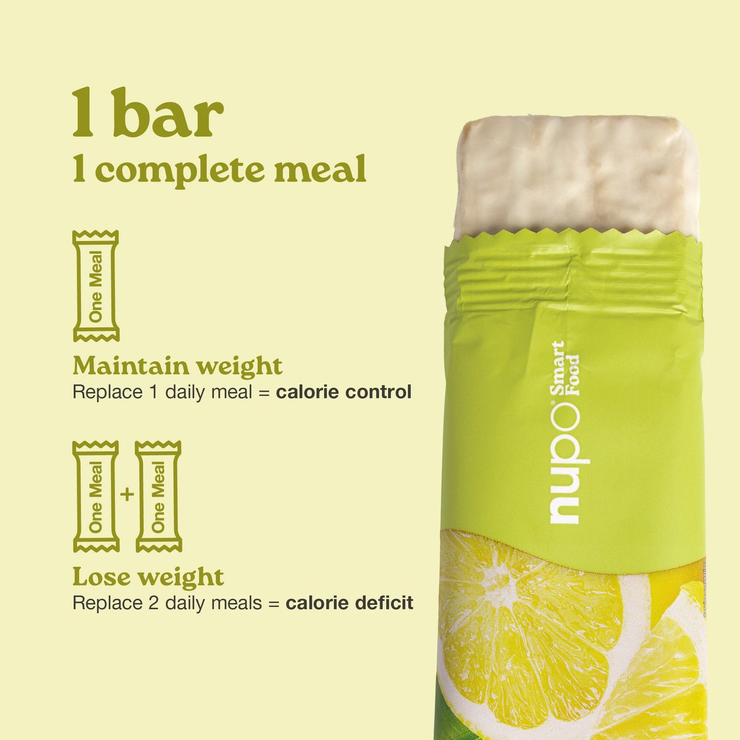 Nupo One Meal Bar Lemon Crunch benefits high protein fiber