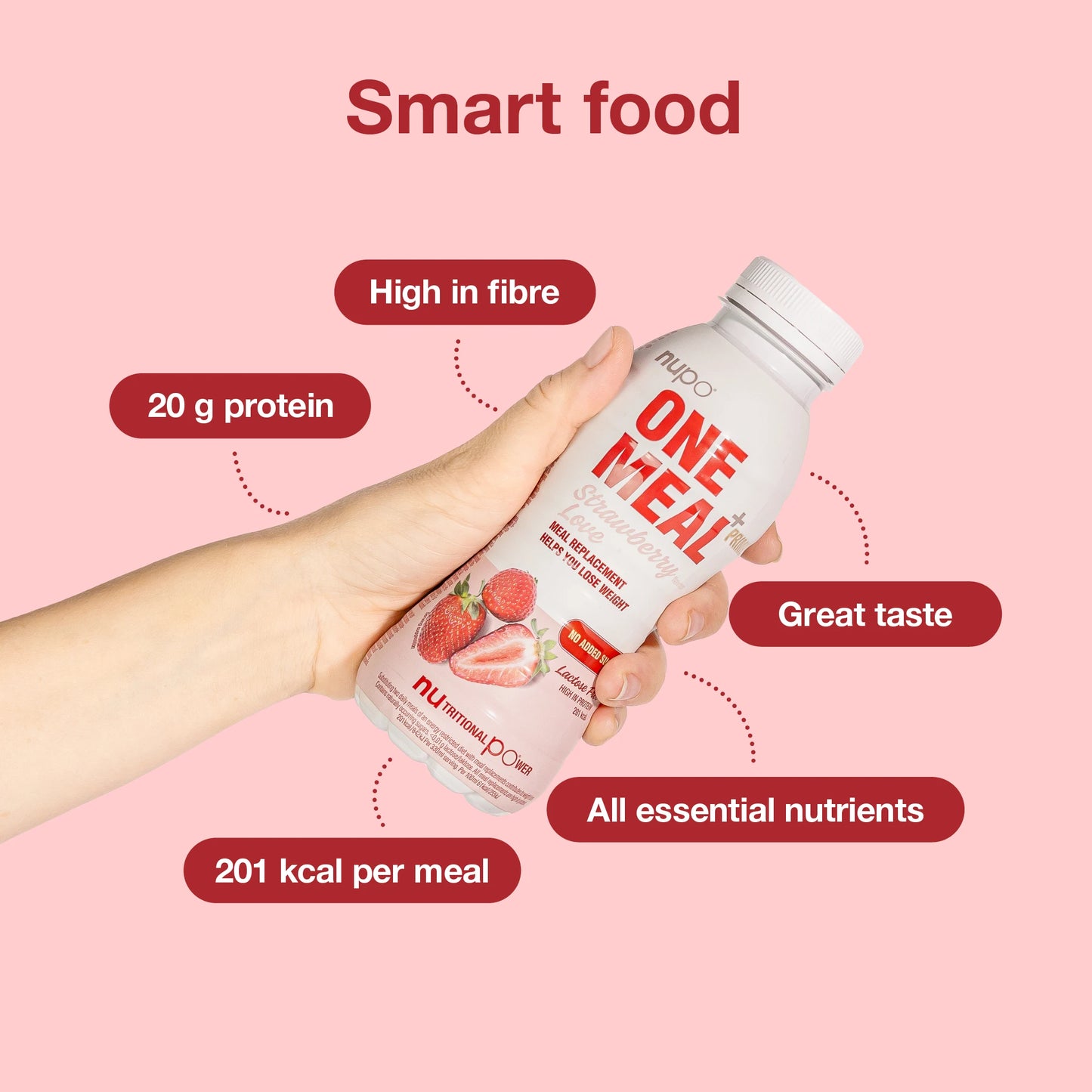 One Meal +Prime Shake Strawberry Love