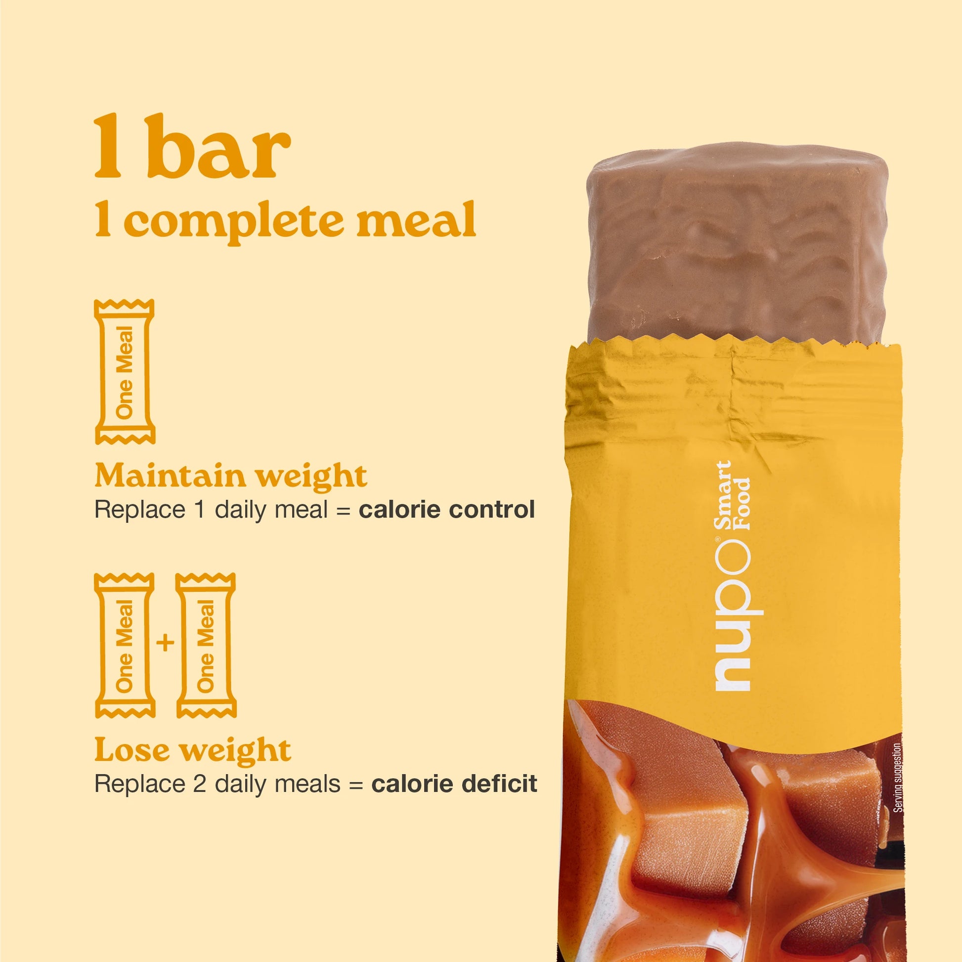 Nupo One Meal Bar Caramel benefits high protein fiber