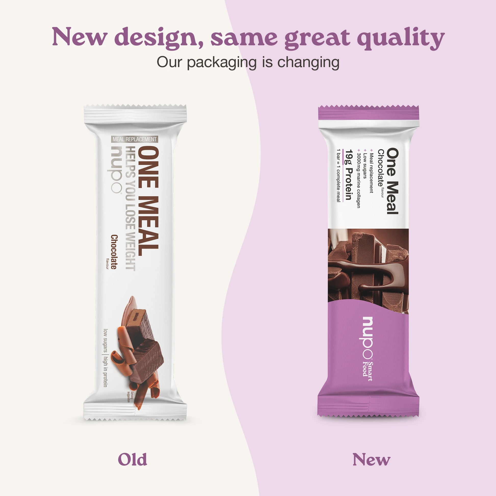 Nupo One Meal Bar Chocolate meal replacement bar upright