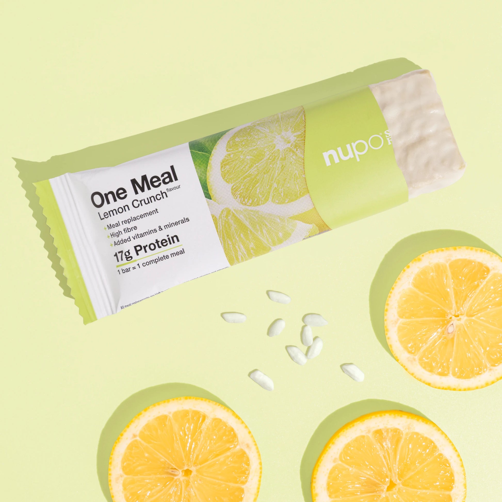 Nupo One Meal Bar Lemon Crunch bar in hand