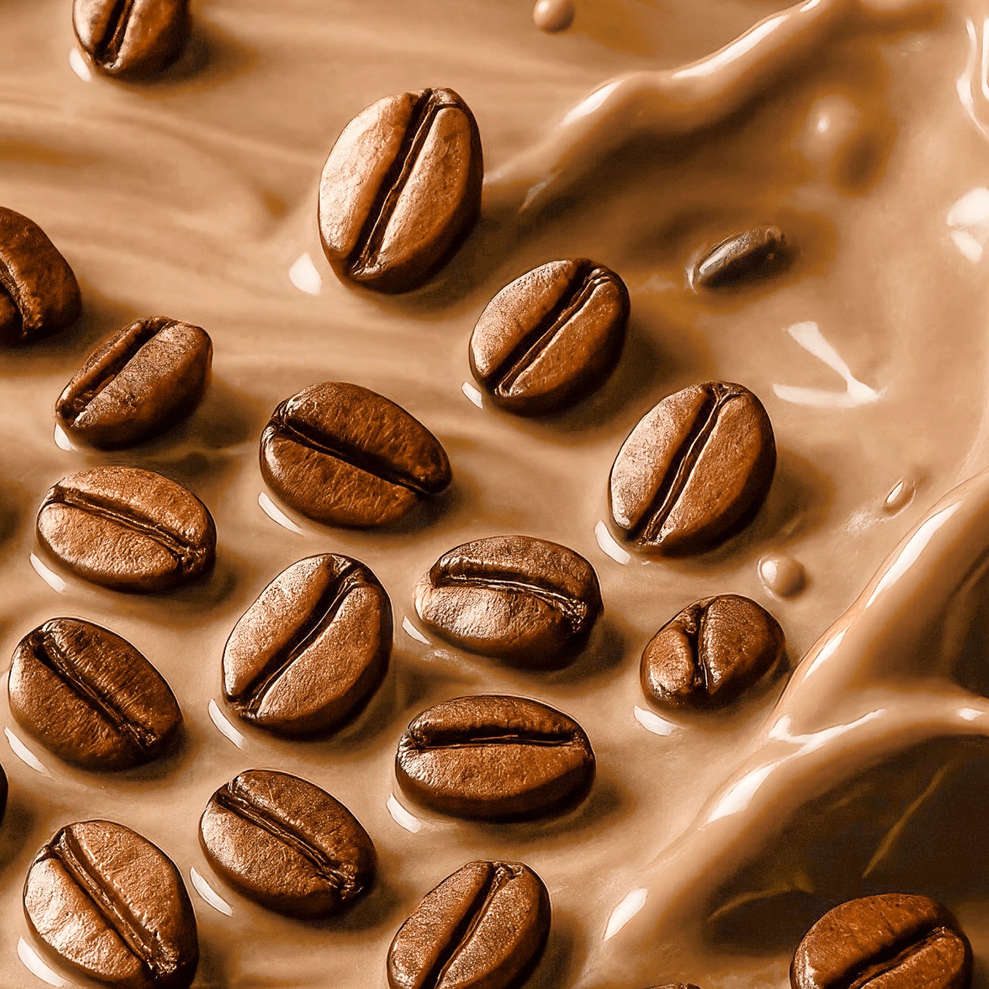 Coffee beans next to Nupo One Meal RTD Caffe Latte shake