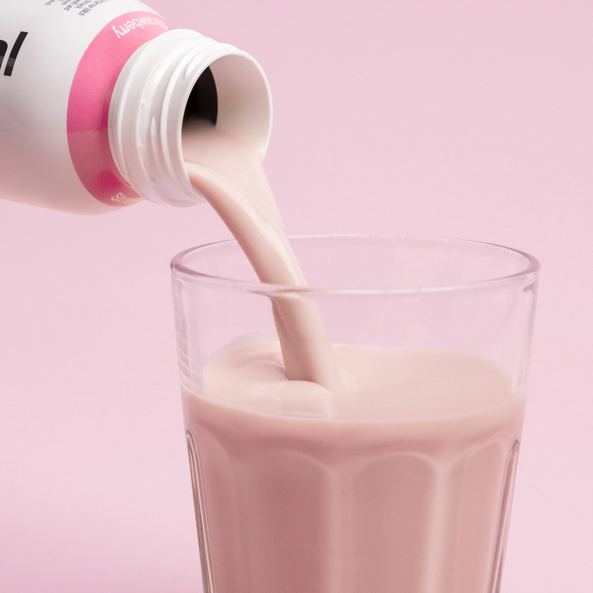 Nupo One Meal RTD Strawberry shake poured into glass
