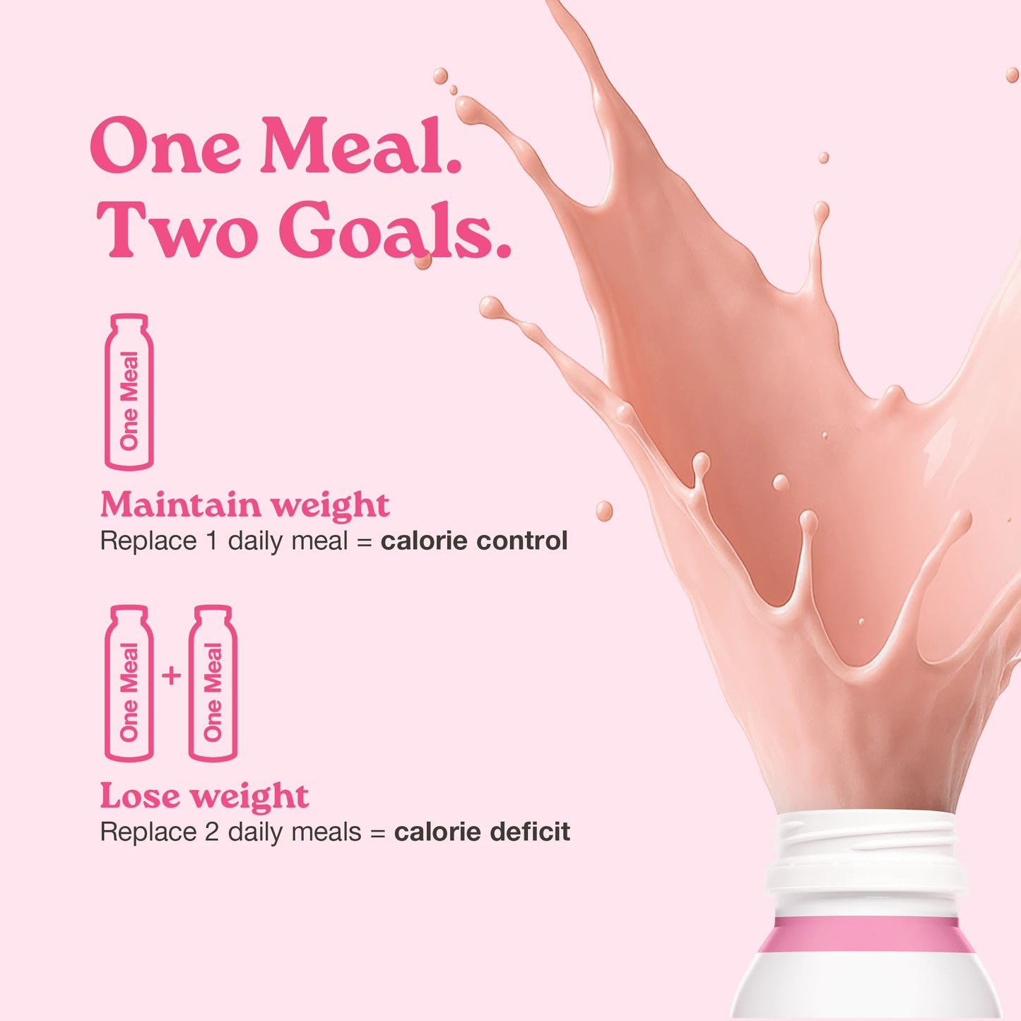 Nupo One Meal RTD Strawberry ready to drink bottle close-up